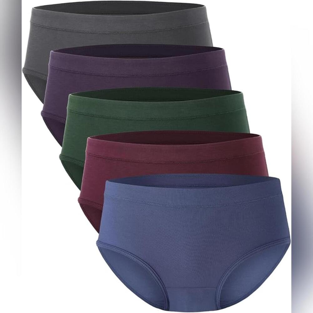 NWT 5-Pack Bamboo Cool Women's Moisture - Wicking Brief Underwear Panties, Small